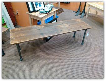 Table Top Recycled Pallet with Steel Legs - Rick Santiago