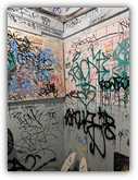 Tagged Walls in Men's Bathroom at the Mount Royal Tavern Tagged Walls in Men's Bathroom at the Mount Royal Tavern
